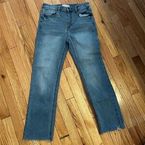 Harper Heritage Medium Wash Denim Jeans Straight Leg Fray Hem‎ Size 27
